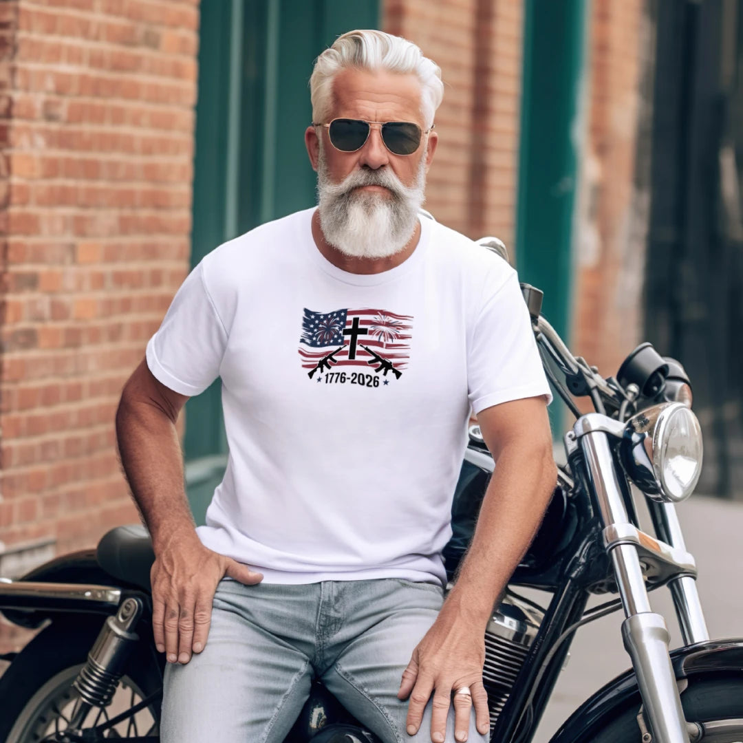 Flag Cross Guns, adult t-shirt. FCG 5