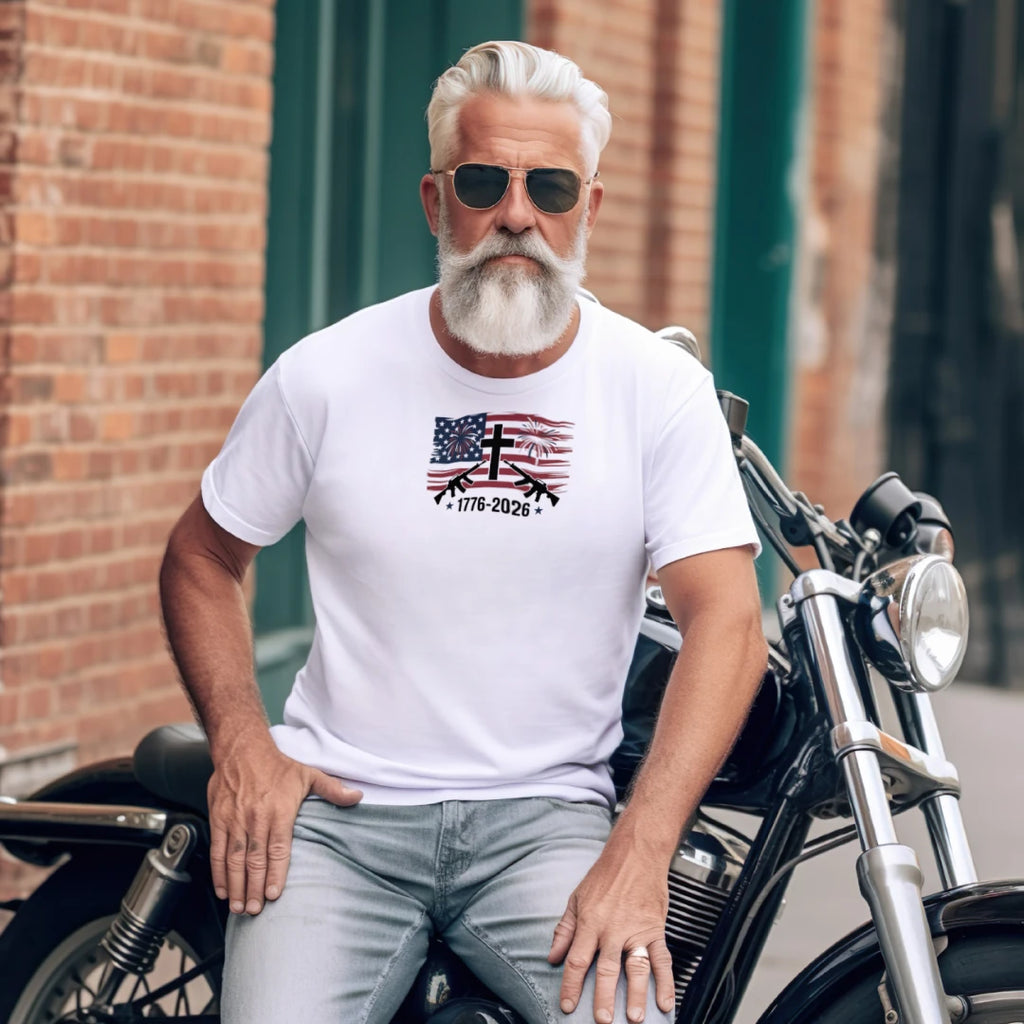 Flag Cross Guns, adult t-shirt. FCG 5